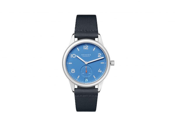 Nomos Club Automatic Date Siren Blue (ref 777) - showing strap