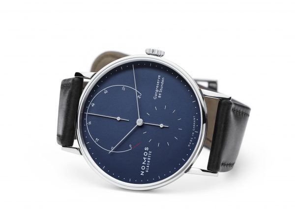 Nomos Lambda Deep Blue (Ref 935) - on its side