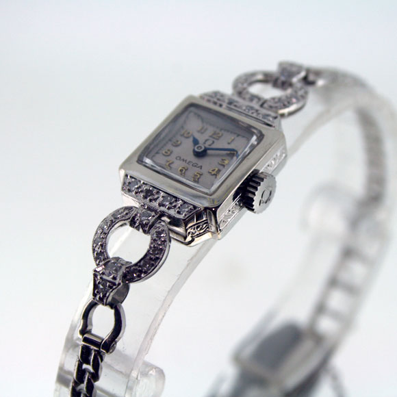 Omega Ladies Vintage Platinum Diamond Set Master Watchmaking